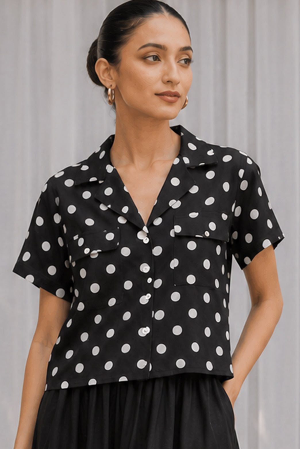 Vintage Polka Dot Midi Skirt Set