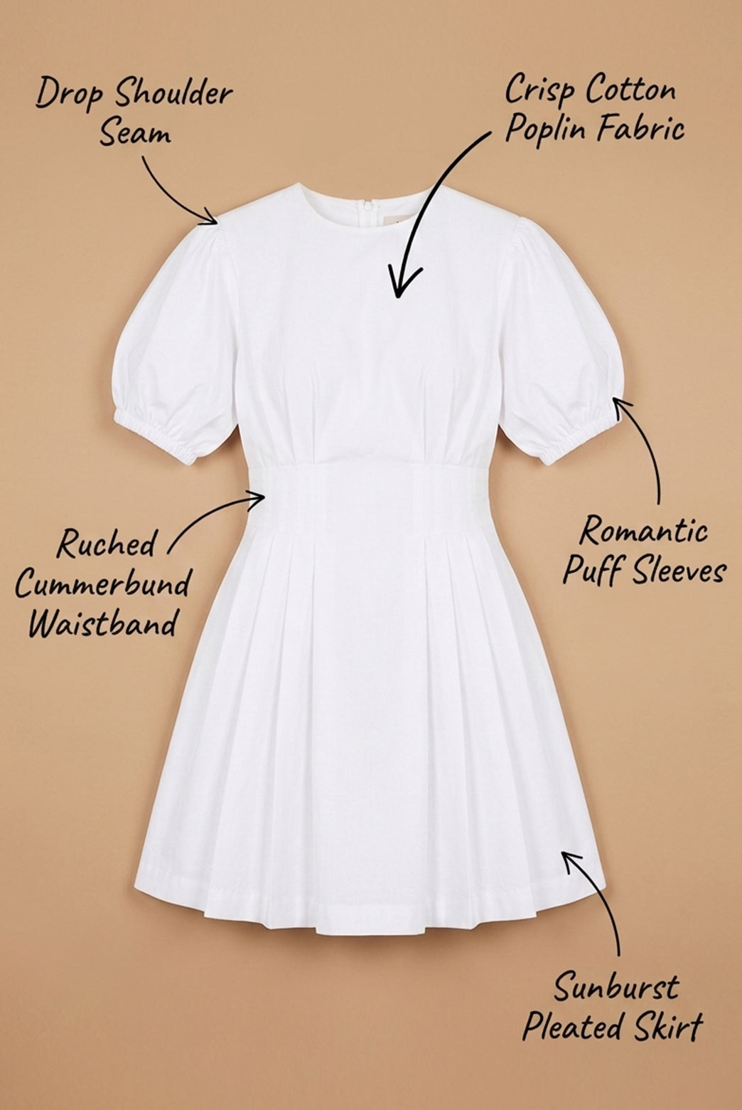 White Pleated Mini Dress