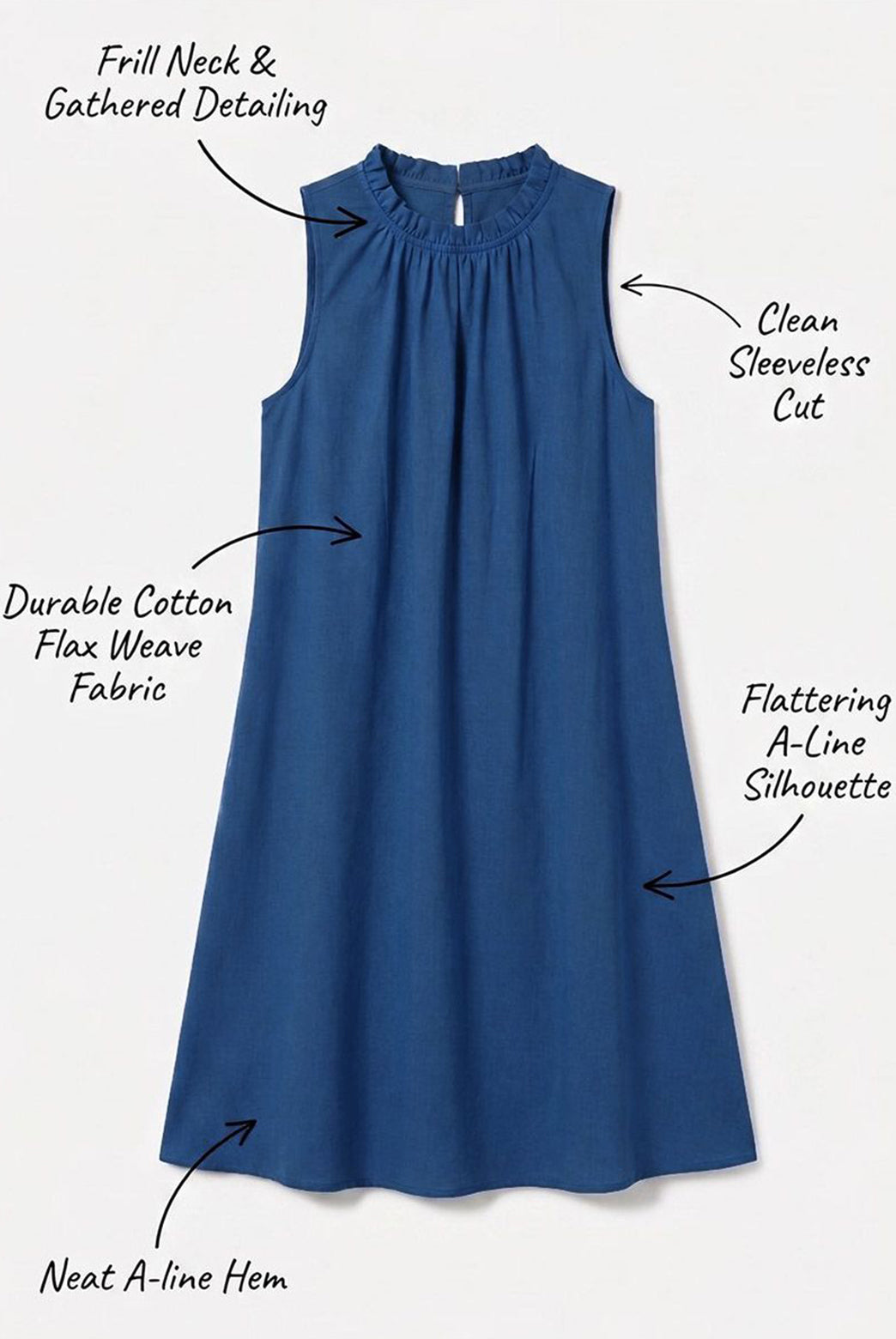 Royal Blue Mini Dress with Pockets