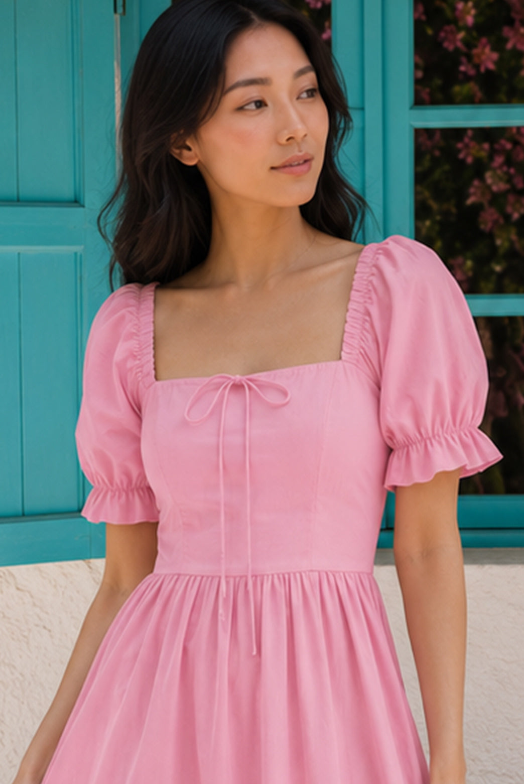 Blush Pink Poplin Maxi Dress