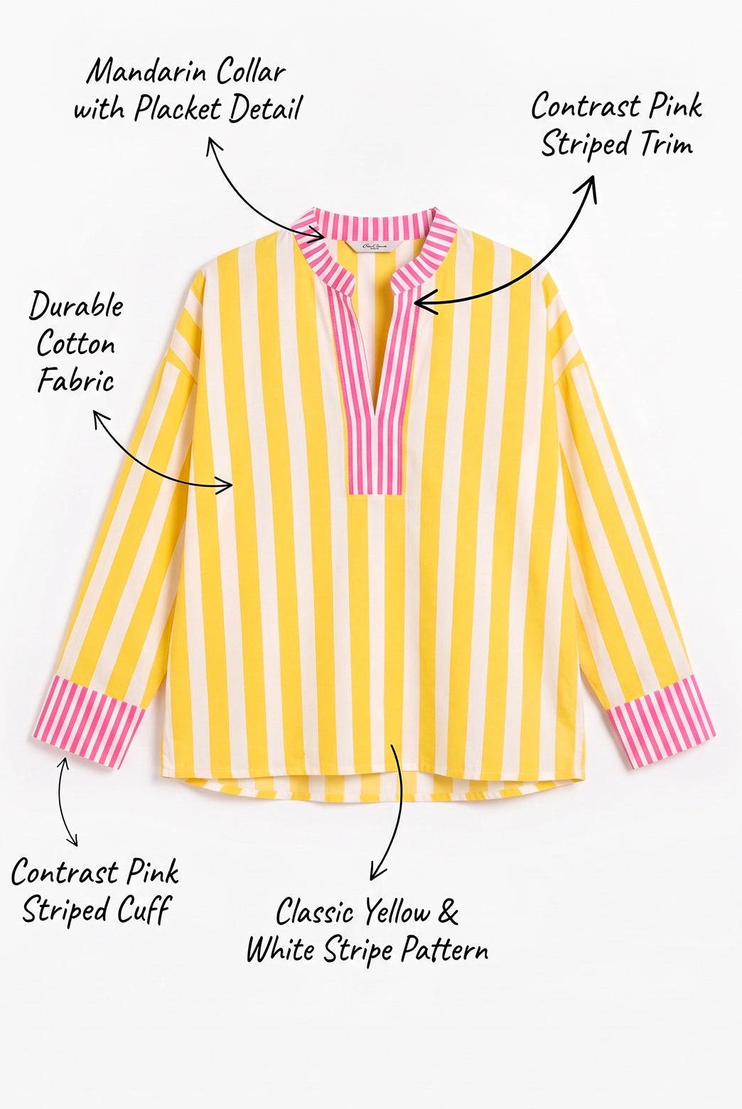Yellow Striped Relaxed Cotton Top
