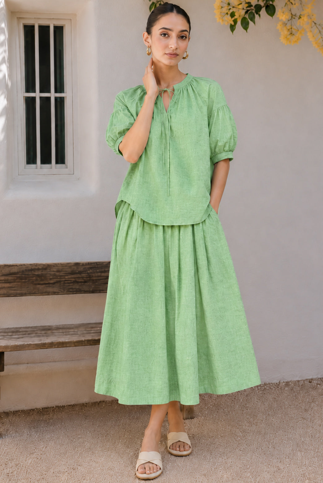Poplin Gathered Skirt Co-ord