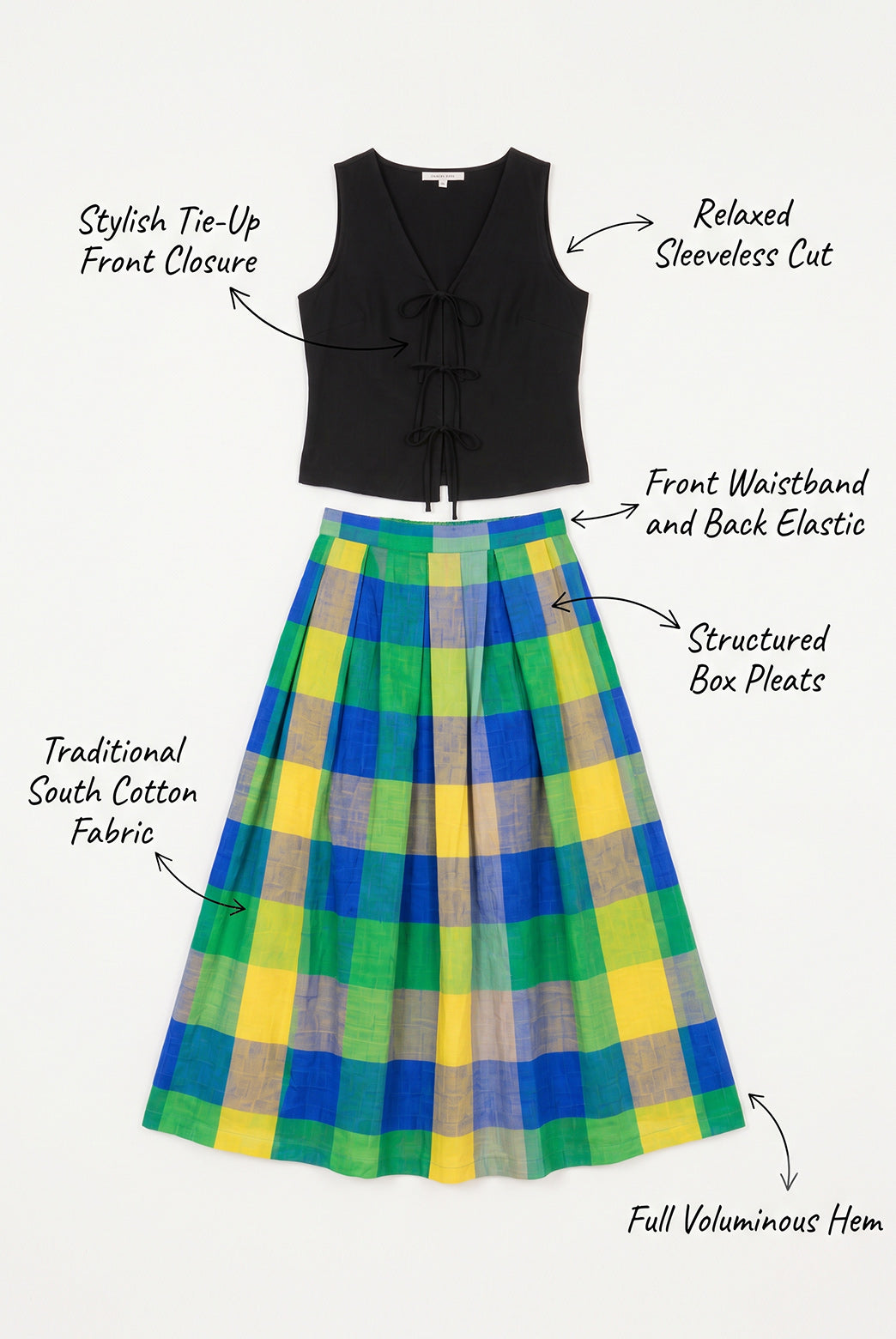 Madras Check Statement Skirt Co-ord