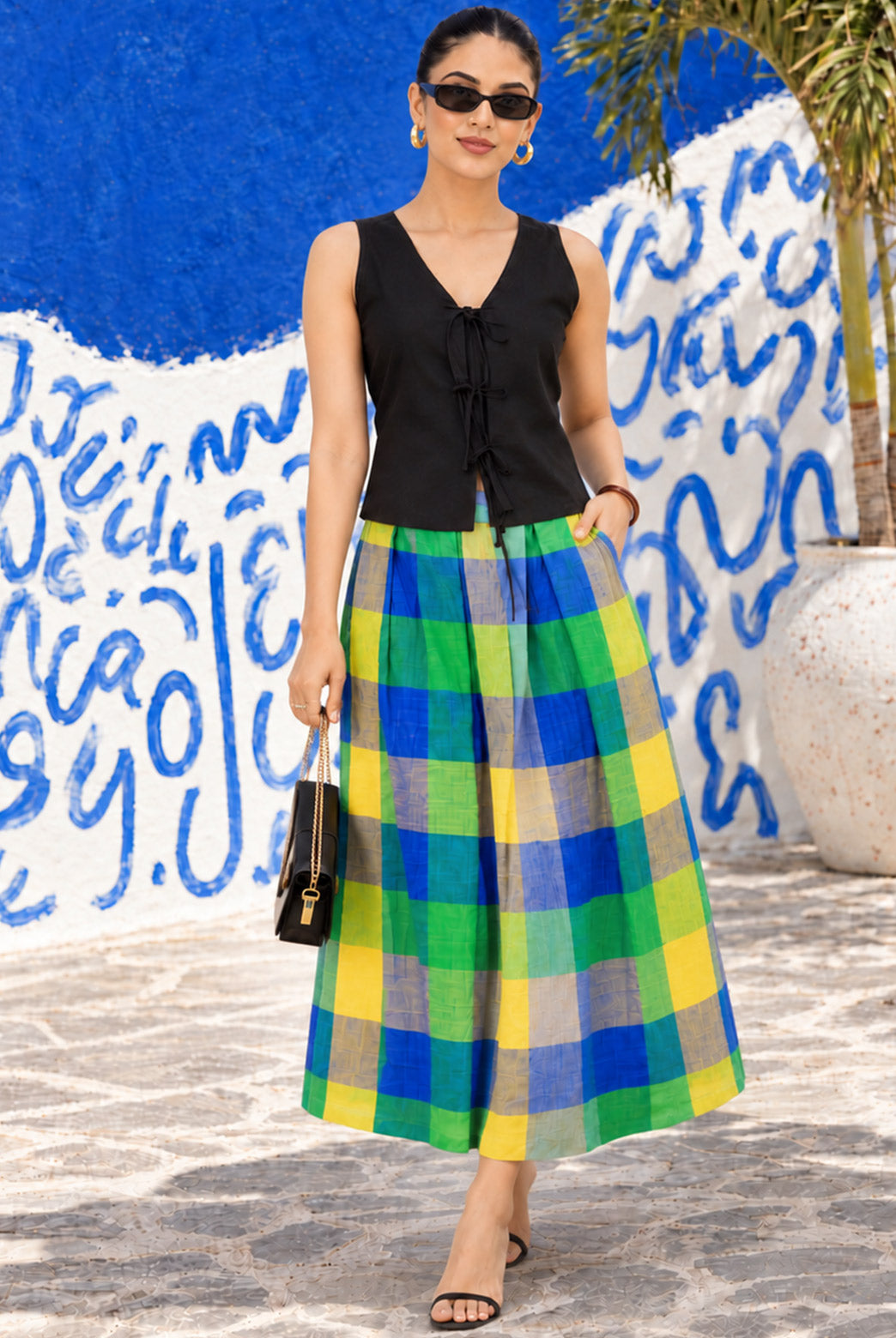Madras Check Statement Skirt Co-ord
