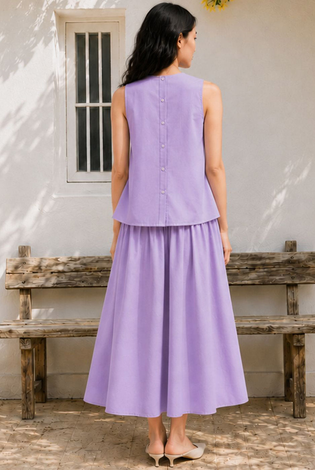 Lilac Flutter Sleeve Tiered Maxi Dress
